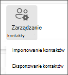 Wybierz importowanie kontaktów z menu Zarządzaj