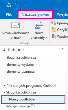 Zostanie utworzony nowy podfolder.