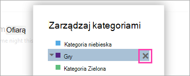 Zrzut ekranu przedstawiający przycisk Usuń