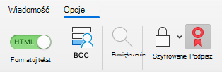 Przycisk podpisywania w wiadomości e-mail