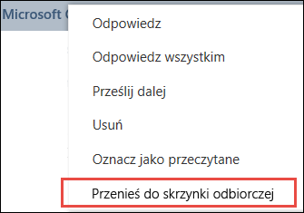 Przenieś do skrzynki odbiorczej