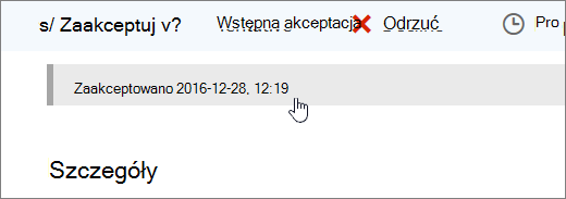 Zrzut ekranu przedstawiający zaakceptowane zdarzenie kalendarza.