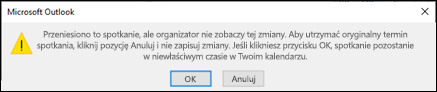 Nie możesz zmienić spotkania, na które Cię zaproszono.