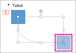Przeciąganie rogu ścieżki animacji w celu zmiany jej rozmiaru