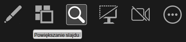 Screenshot showing how to use the magnify tool to zoom into a slide.