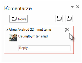 Usuwanie komentarza