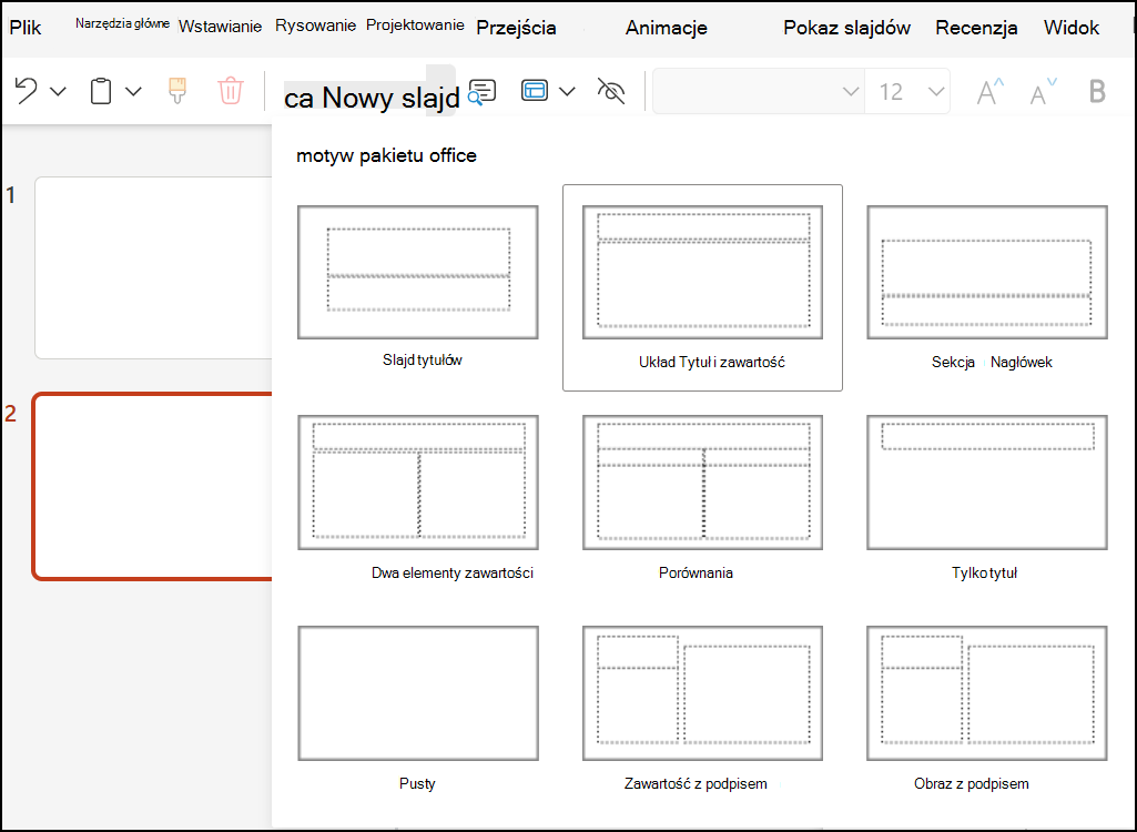 Układy slajdów w programie PowerPoint