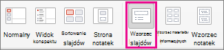 Program PowerPoint dla komputerów Mac — polecenie Wzorzec slajdów
