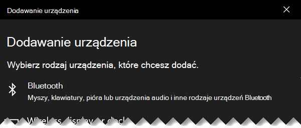 Okno dialogowe Dodawanie urządzenia