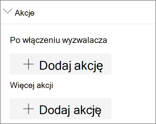 Menu Akcje
