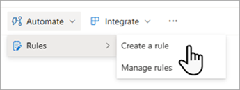 Tworzenie reguły w celu zautomatyzowania listy w programie SharePoint.