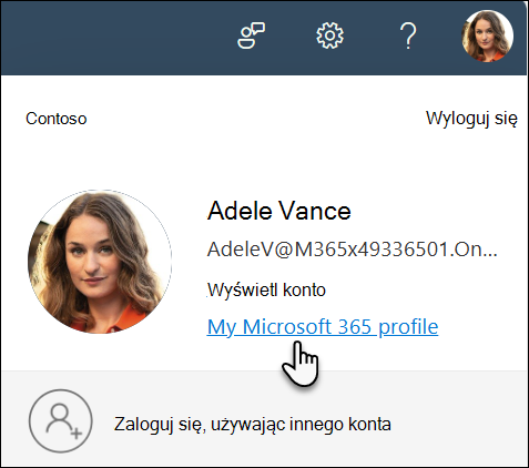 Wybieranie swojego zdjęcia, a następnie wybieranie pozycji O mnie, aby przejść do profilu