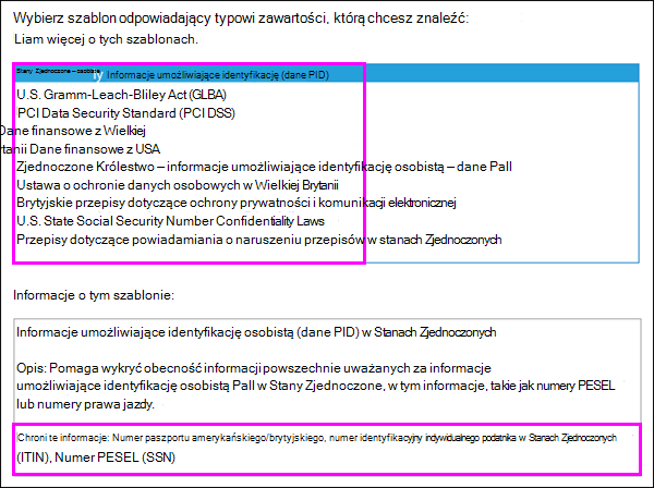 Szablony zasad DLP