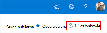 Członkostwo w grupie z wyświetlonymi bieżącymi członkami.