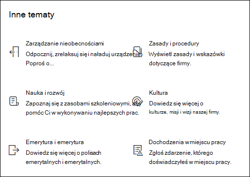 Podgląd składnika Web Part Szybkie linki.