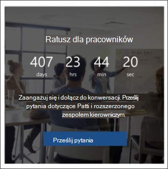 Obraz składnika Web Part odliczania w szablonie witryny kierownictwa
