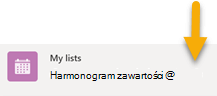 Ten symbol wskazuje, że lista jest synchronizowana między magazynem w chmurze a urządzeniem z systemem Windows.