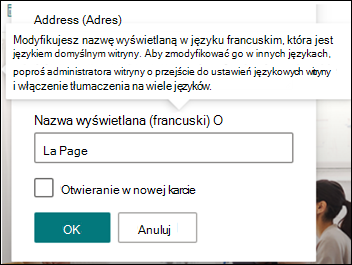 Obraz edytowanego linku nawigacyjnego.