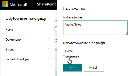 Tłumaczenie nawigacji
