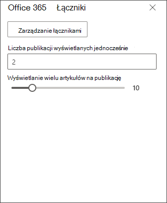 Zrzut ekranu przedstawiający okienko edycji łącznika Office 365