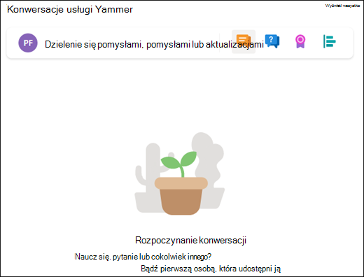 Podgląd składnika Web Part Konwersacje.