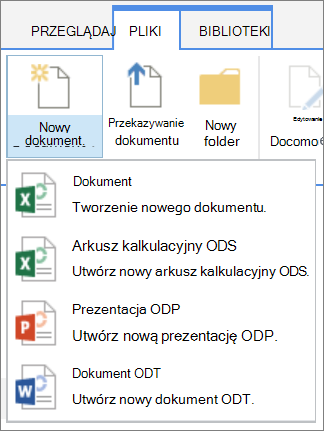 New Document command in a library with custom templates