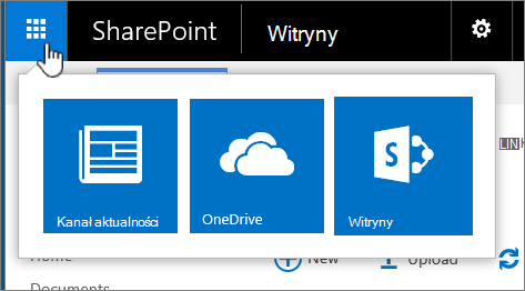 Ikona Uruchamianie aplikacji programu SharePoint 2016 z kafelkami