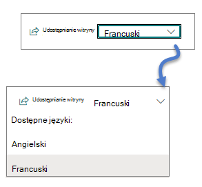 Lista rozwijana Język