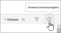 Wyróżniony przycisk otwórz okienko szczegółów