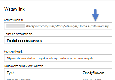 Przykład linku z zakładką