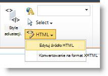 Polecenie Edytuj źródło HTML