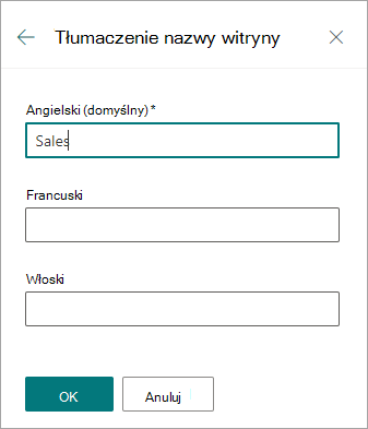 Tłumaczenie nazwy witryny