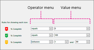 Menu Operator, menu Wartość