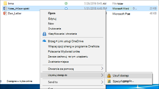 Zatrzymywanie udostępniania pliku przez sieć