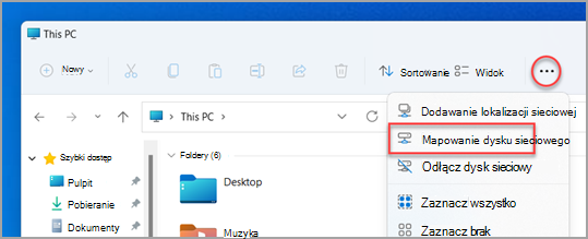 Gdzie można znaleźć zmapowany dysk sieciowy w Eksploratorze plików systemu Windows 11