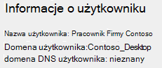 Informacje o użytkowniku w raporcie dotyczącym sieci bezprzewodowej