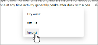 Dyktowanie sugestii