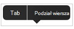 Tabulatory lub podziały wierszy