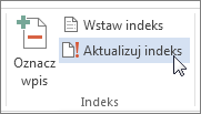 Aktualizowanie indeksu