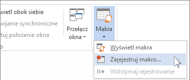 Polecenie Zarejestruj makro