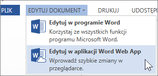 Edytowanie w aplikacji Word Online