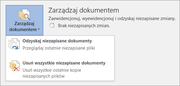 Zarządzanie dokumentami w pakiecie Office 2016