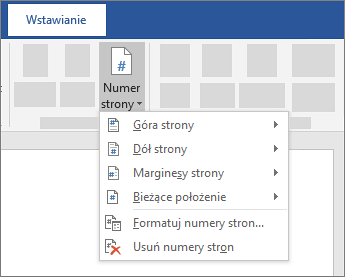 Wstaw numer strony