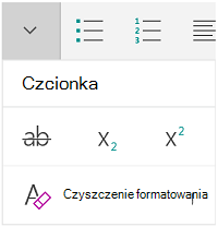 Menu Czcionka