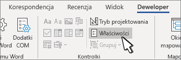 Przycisk Właściwości kontrolek
