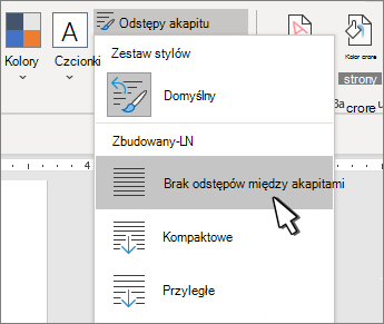 Ustawianie pojedynczego odstępu w dokumencie