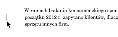 Wyróżniona adiustacja przy marginesie