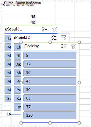 Fragmentator filtruje arkusz w programie Excel.