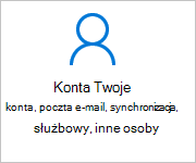 Konta na ekranie Ustawienia