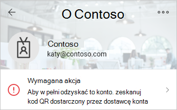 Authenticator przedstawia hasło jednorazowe jako kod weryfikacyjny